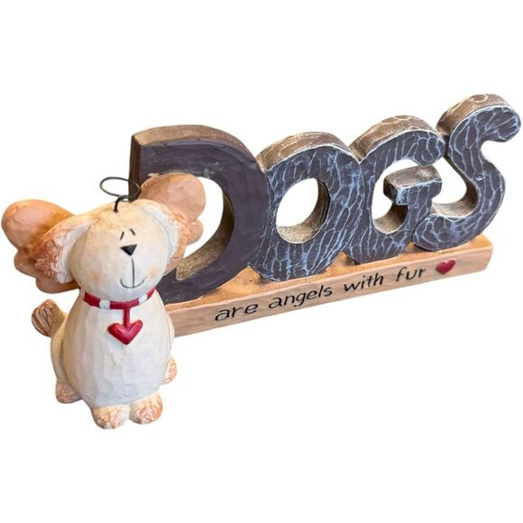 Pat Olson Dogs Are Angels With Fur Cute Dog Halo Home Decorative Accent. - Picture 2 of 6